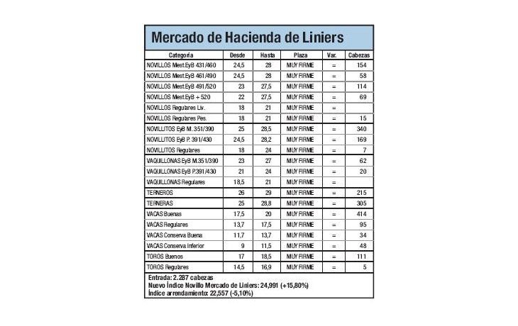 Nuevo récord para el Índice Novillo