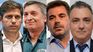 El gobernador Axel Kicillof, los diputados Máximo Kirchner y Cristian Ritondo, y el armador libertario, Sebastián Pareja.  