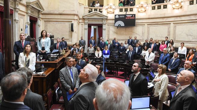 Los senadores durante la última sesión.
