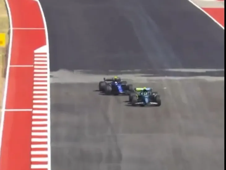 El adelantamiento de Colapinto a Fernando Alonso.