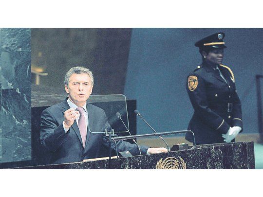 Diplomático. El Presidente, ayer, al hablar ante la Asamblea de ONU.