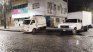 The atmospheric truck and the van that the criminals used to steal cables in La Plata The atmospheric truck and the van that the criminals used to steal cables in La Plata