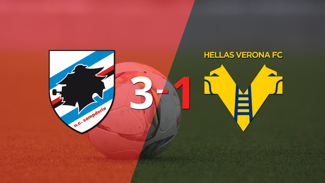 Manolo Gabbiadini sentenció el triunfo de Sampdoria ante Hellas Verona con doblete