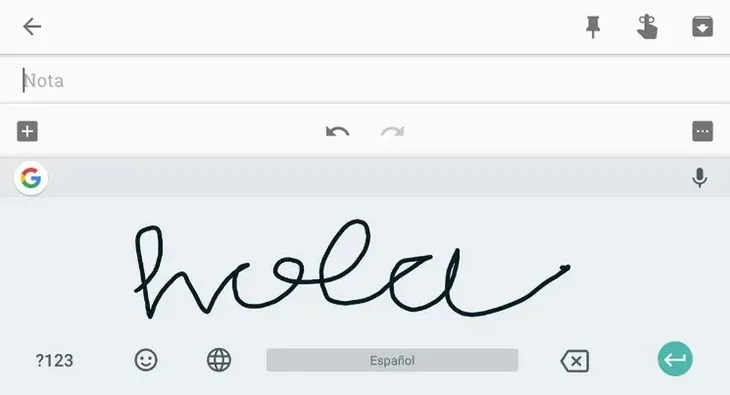 Escritura a mano a través de Gboard.