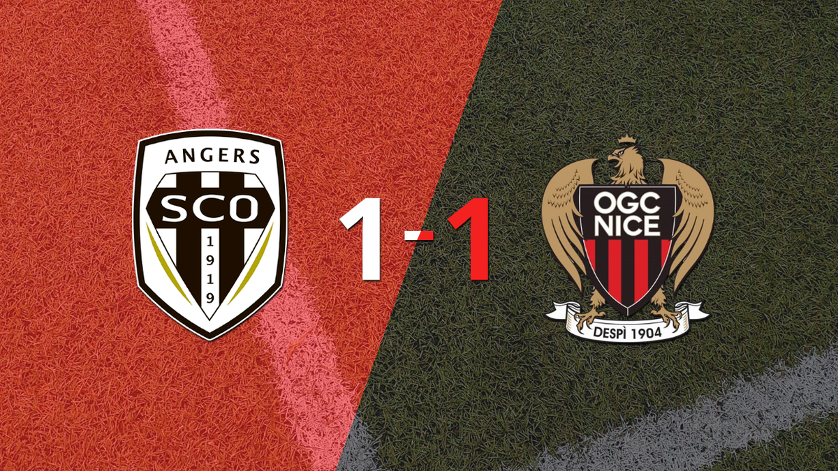 Angers and Nice drew 1-1