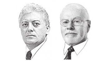 Aldemir Bendine  y Paul Singer