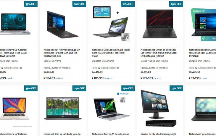 Nueva promoción bancaria para comprar notebooks, PC,  tablets y auriculares en 24 cuotas sin interés