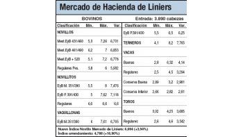 Alzas del 3,9% en Liniers