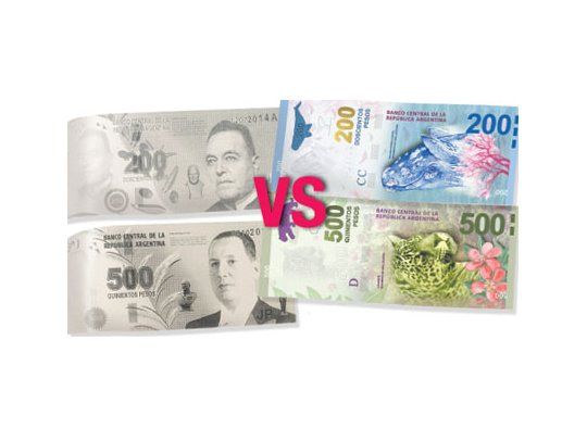 De un lado, la propuesta  que había preparado Vanoli. Del otro, los billetes que saldrán en 5 meses.