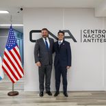 Andrew Bailey fue recibido por las autoridades de la SIDE en el Centro Nacional Antiterrorismo.