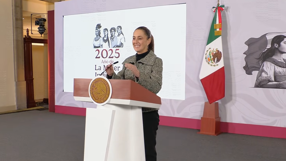 Claudia Sheinbaum en la Mañanera del Pueblo de este jueves.