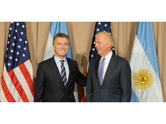 El presidente, Mauricio Macri, junto al vicepresidente de los Estados Unidos, Joe Biden