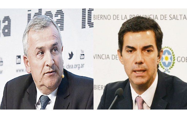 VECINOS. Gerardo Morales y Juan Manuel Urtubey, con posturas bien diferenciadas en relación a los extranjeros.