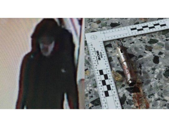 El atacante y la bomba que utilizó durante el atentado (Fotos El País y AFP)