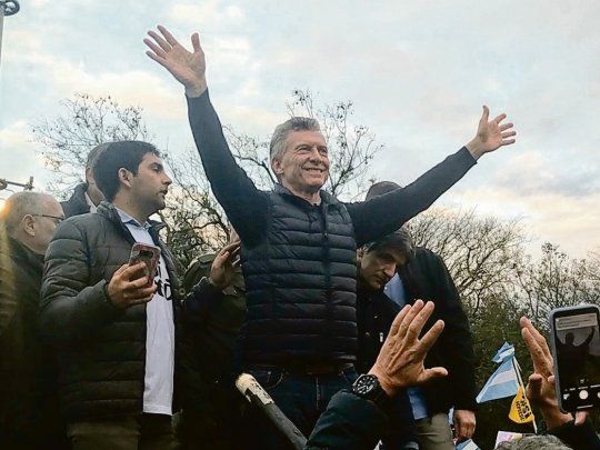 Campaña. Mauricio Macri, ayer estuvo en Paraná con otra marcha del Sí se puede.
