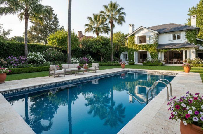 Una pileta ya lista para zambullirse Una pileta ya lista para zambullirse