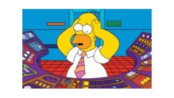 Homero Simpsons ante un desastre nuclear.