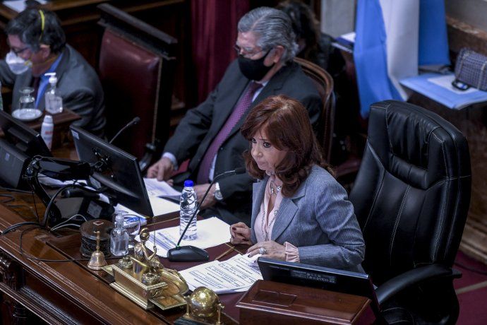 Cristina Fernández de Kirchner durante la sesión especial. 