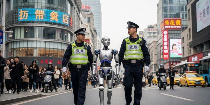 El robot fue detenido por la policía.