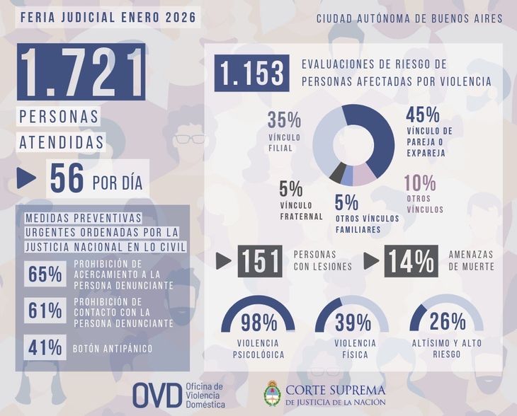En enero, fueron exactamente 1.153 personas las afectadas por hechos de violencia doméstica en la Ciudad de Buenos Aires (CABA). En enero, fueron exactamente 1.153 personas las afectadas por hechos de violencia doméstica en la Ciudad de Buenos Aires (CABA).