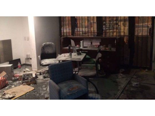 Hubo destrozos en la redacción de Tiempo Argentino