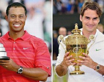 Tiger Woods y Roger Federer