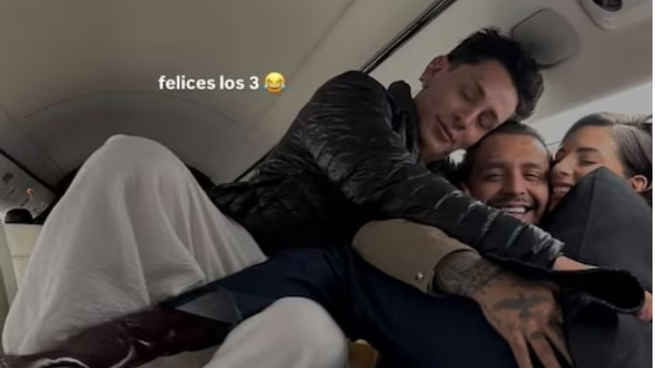 Una de las fotos que publicó Kunno sobre Nodal y Aguilar.