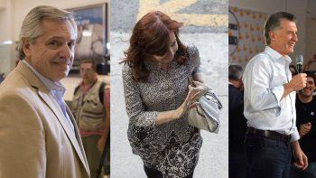 Alberto Fernández, Cristina Fernández de Kirchner y Mauricio Macri.
