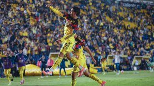 Ramón Juárez festeja su gol con el que América le ganó de forma agónica a Puebla, tras jugarse parcialmente la Jornada 14 del Apertura 2025. Ramón Juárez festeja su gol con el que América le ganó de forma agónica a Puebla, tras jugarse parcialmente la Jornada 14 del Apertura 2025.