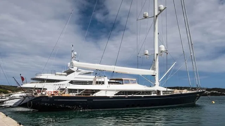 The sunken yacht off the coast of Sicily. The sunken yacht off the coast of Sicily.
