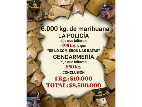 Ahora Gendarmería dice que las ratas se comieron casi el doble de marihuana