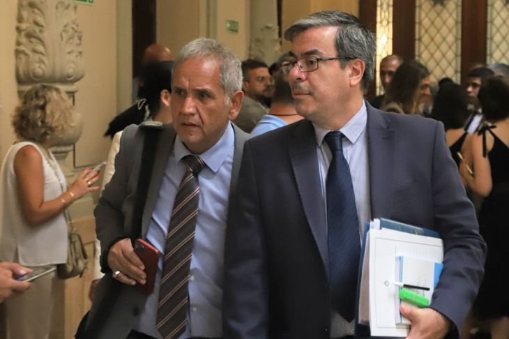 Palazzo junto al titular del bloque de Unión por la Patria en Diputados, Germán Martínez. Palazzo junto al titular del bloque de Unión por la Patria en Diputados, Germán Martínez.