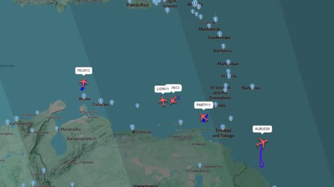 Aviones militares estadounidenses sobrevolaron las costas de Venezuela.