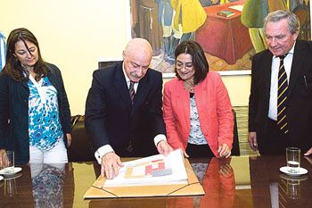 Corpacci y  Ciácera, durante la reunión en la Casa de Gobierno de Catamarca.