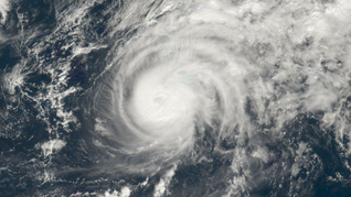 Así se ve el satélite del huracán Gabrielle desde el aire.