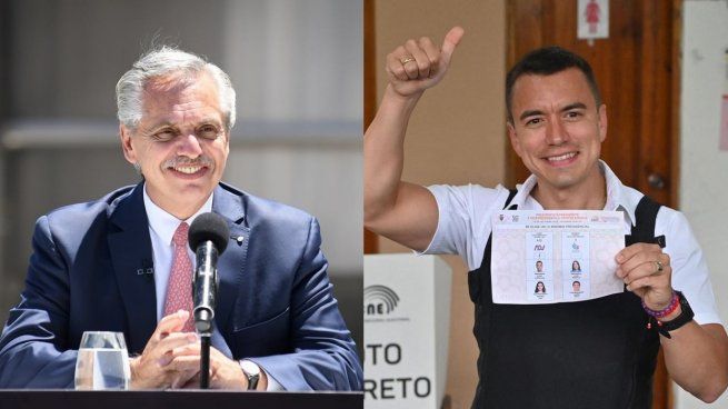 El saludo del Presidente Alberto Fernández a Noboa.