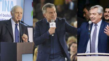 Los principales precandidatos a la presidencia: Roberto Lavagna (Consenso Federal), Mauricio Macri (Juntos por el Cambio), y Alberto Fernández (Frente de Todos).