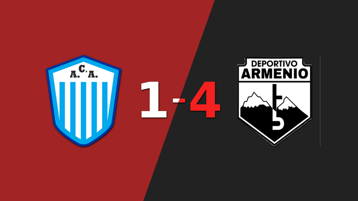 Juan Barbieri anotó un doblete en la goleada 4-1 de Dep. Armenio a Argentino de Merlo