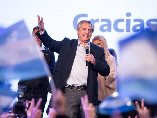 El candidato de Frente de Todos, Alberto Fernández, tras la victoria en las PASO.