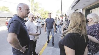 visita. Horacio R. Larreta y Néstor Grindetti en Lanús.