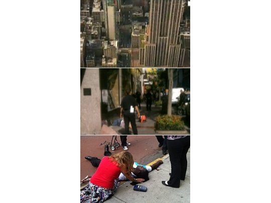 Las calles cercanas al emblemático edificio Empire State fueron el escenario del tiroteo. La policía de Nueva York confirmó que el tirador fue abatido. (Fotos: captura imagen de TV)
