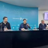 Carlos Bianco encabezó la conferencia del Gobierno bonaerense.