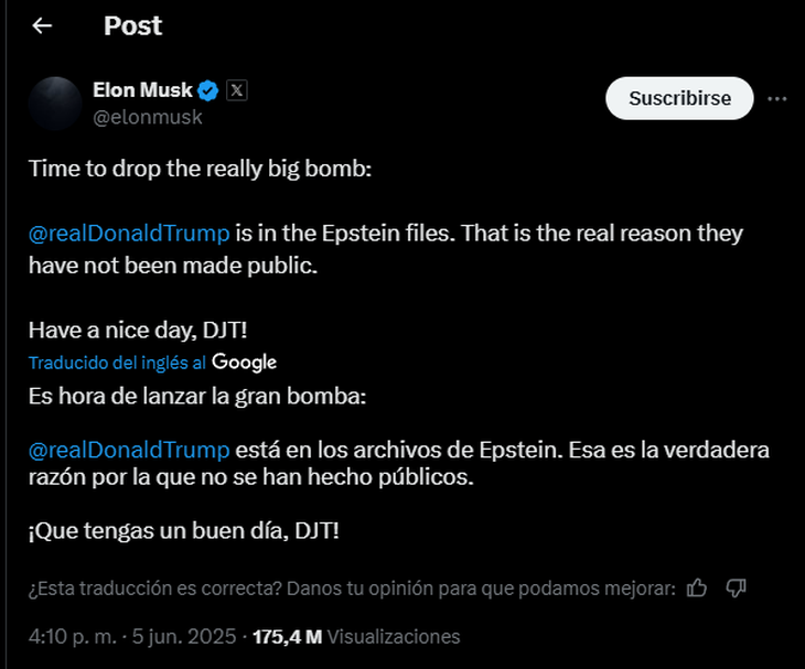 Las acusaciones de Musk contra Trump.