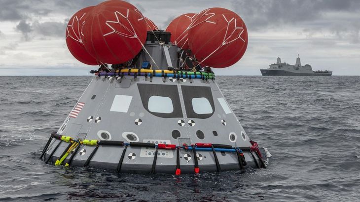 Rescate de Artemis I, en el océano Pacífico, frente a la costa de Baja California, México, el 11 de diciembre de 2022. Rescate de Artemis I, en el océano Pacífico, frente a la costa de Baja California, México, el 11 de diciembre de 2022.