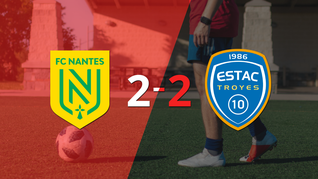 troyes saco un punto luego de empatar a 2 goles con nantes