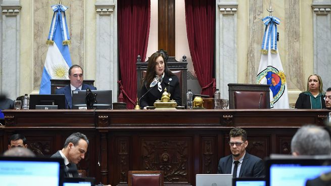 Victoria Villarruel presidió la sesión impulsada por la oposición.