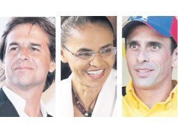 Luis Lacalle Pou, Marina Silva y Henrique Capriles
