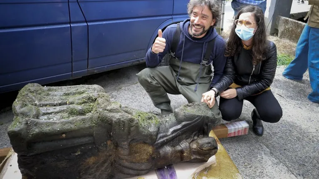 Fernando Brey Quintela, el pescador gallego que halló una antigua escultura.