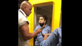 Escena del conflicto en el subte.