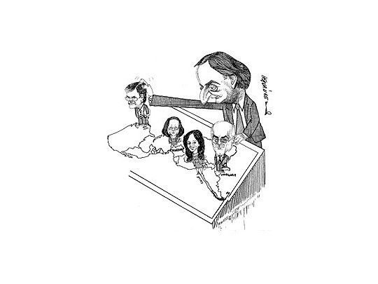 Julio De Vido, Nilda Garré, Cristina de Kirchner, Jorge Taiana y Néstor Kirchner.